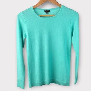 Talbots Teal Crew Neck Cashmere Sweater